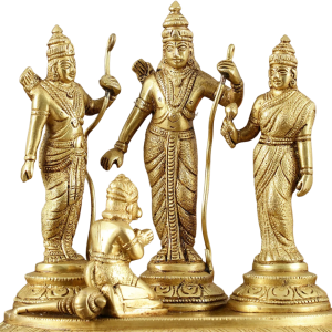 Pure Brass Ram Darbar Idol | 7" x 7" x 4" (17.8 x 17.8 x 10.2 cm) | 2 kg Matte Finish Divine Art | Compact Sacred Murti | Premium Collection